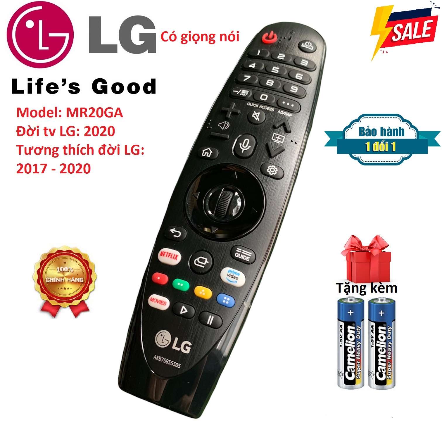 Điều khiển tivi LG giọng nói thông minh MR20GA remote tivi LG - Chính hãng mới 100% dùng chung đời 2017 - 2020 [ Hàng có bảo hành tặng kèm pin ]