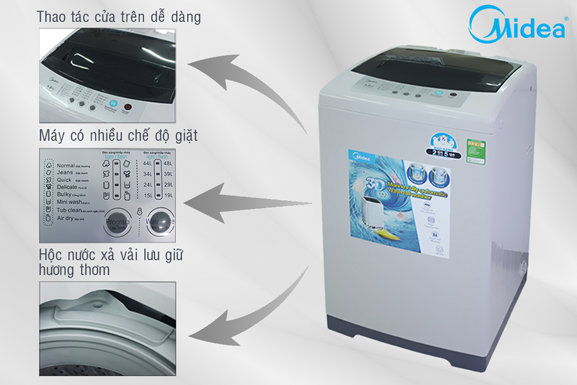 Máy giặt Midea 7.2 kg MAS-7201 giá rẻ