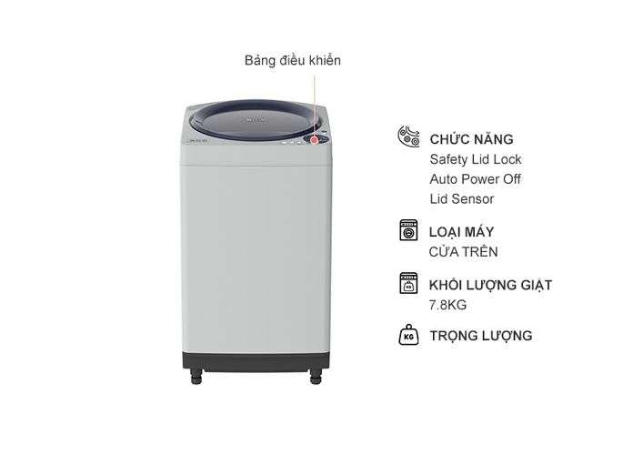 Máy Giặt Sharp 7.8 kg ES-W78GV-G Giá Tốt | Nguyễn Kim