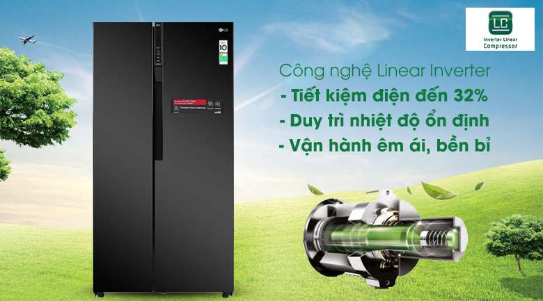 Tủ lạnh LG Inverter 613 lít GR-B247WB - Công nghệ Linear Inverter