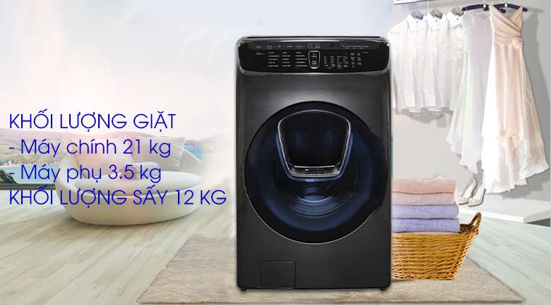 Máy giặt lồng đôi Samsung FlexWash WR24M9960KV/SV - khối lượng