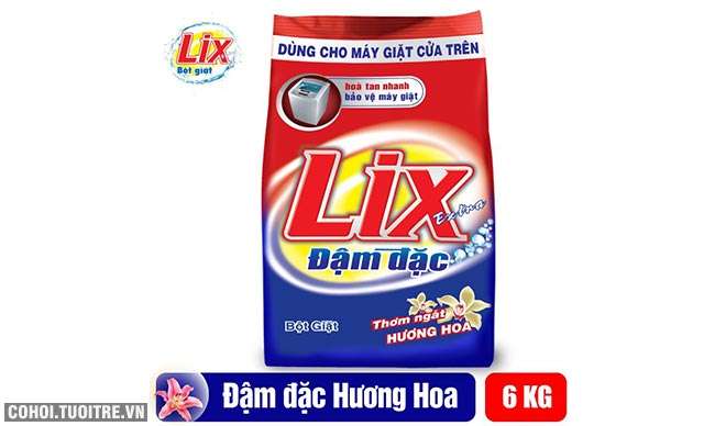 Bột giặt Lix Extra đậm đặc 6Kg dùng cho mát giặt cửa trên - Ảnh 3