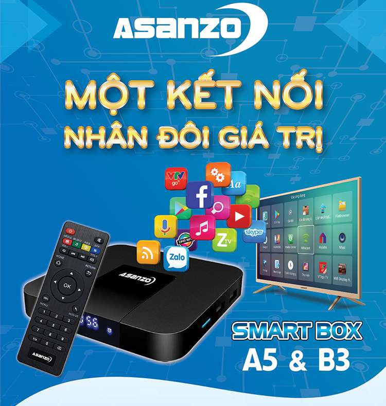 Smart Box Asanzo A5 - Android 7.1 - Hàng Chính Hãng