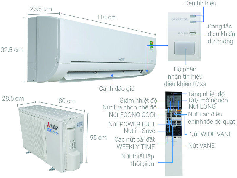 Top 11 máy lạnh 2 ngựa tiết kiệm điện công suất mạnh giá từ 10tr