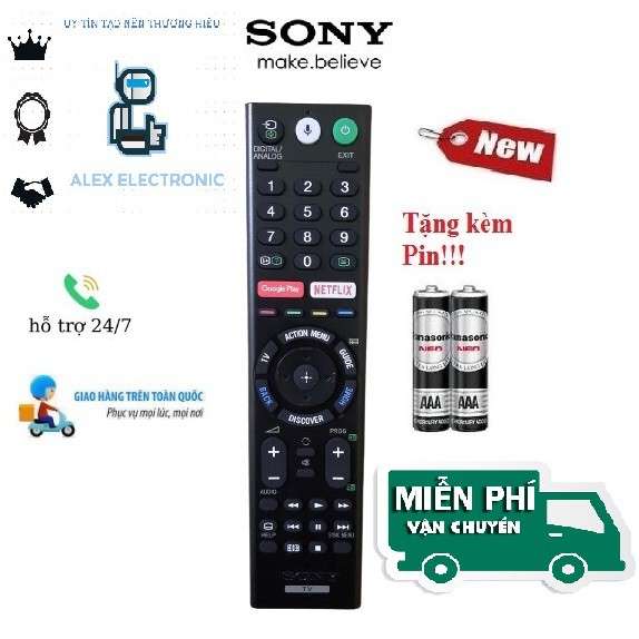 Remote Điều khiển tivi Sony giọng nói- Hàng mới logo Sony mạ bạc BH 6 tháng Tặng kèm Pin-Điện tử Alex