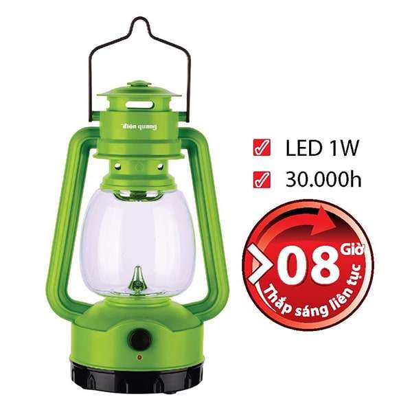 Đèn sạc LED Điện Quang PRL05 AG có khả năng chiếu sáng liên tục lên tới 8 giờ đồng hồ