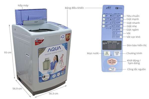 Cách vắt khô quần áo bằng máy giặt Aqua