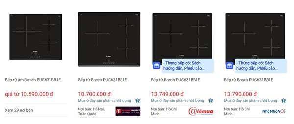 Giá bếp từ Bosch PUC631BB1E trên websosanh