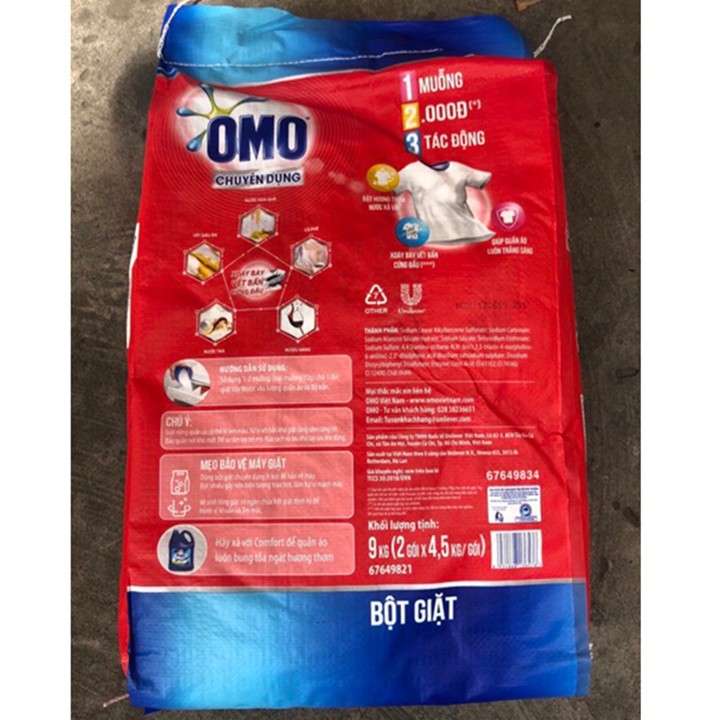 Bột giặt Omo Chuyên Dụng 9kg Siêu Tiết Kiệm - BOMO9K 2