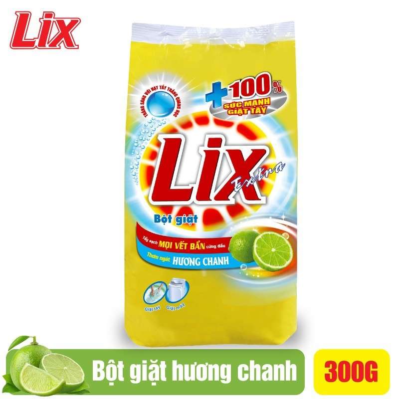 Bột giặt Lix Extra hương chanh 300g - Tẩy sạch vết bẩn cực mạnh - EC300 2