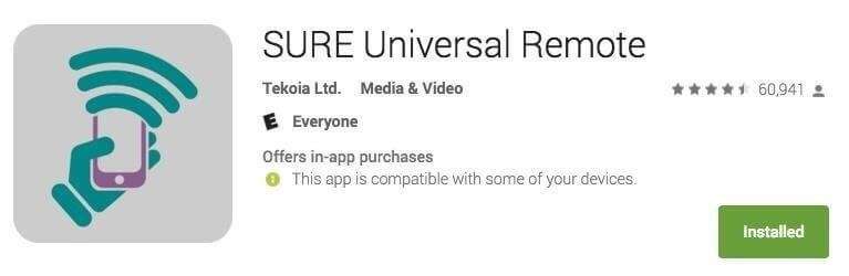 Sure Universal remote điều khiển điều hòa bằng điện thoại