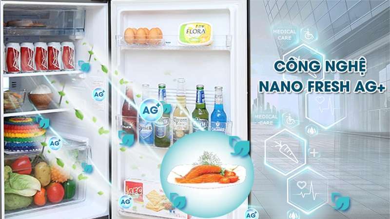 Nano Fresh Ag+ - Tủ lạnh Aqua 205 lít AQR-I209DN DC