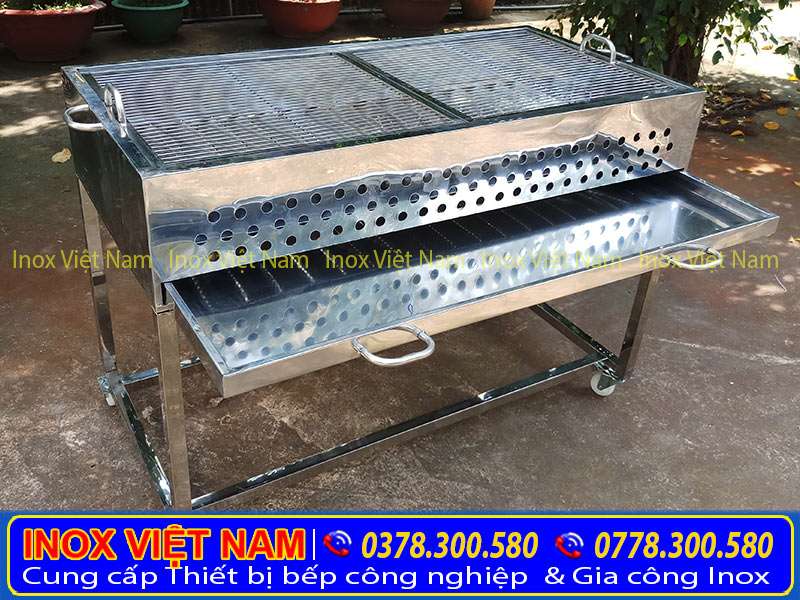 Bếp nướng than inox ngoài trời, lò nướng BBQ ngoài trời giá tốt tại xưởng Inox Việt Nam.