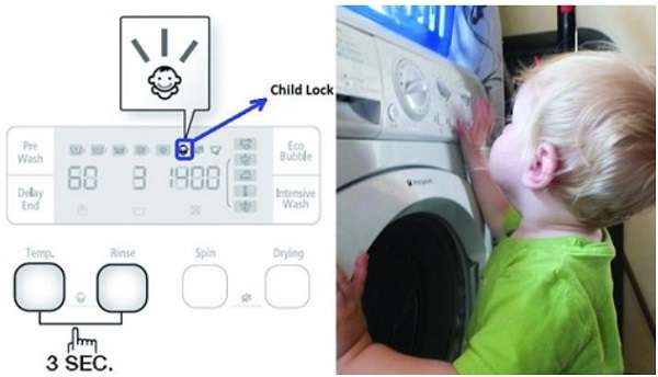 Chức năng khóa máy giặt hay gọi chung là chức năng khóa trẻ em là gì?