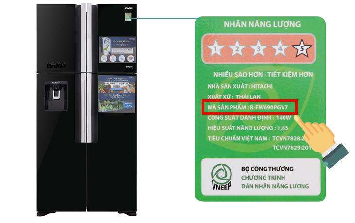 tủ lạnh Hitachi R-FW690PGV7 Inverter 540 lít
