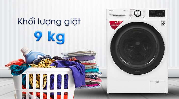 Khối lượng giặt ghi trên máy giặt được tính cho quần áo khô