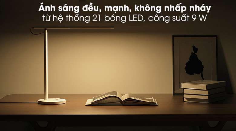 Đèn bàn Xiaomi Mi LED 1S - Ánh sáng LED đều, mạnh, không nhấp nháy