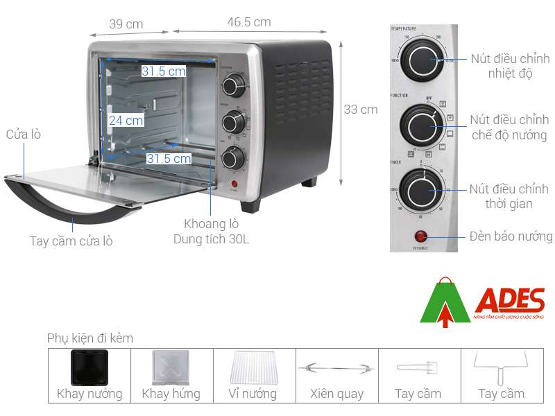 cau tao lo nuong Electrolux EOT30MXC