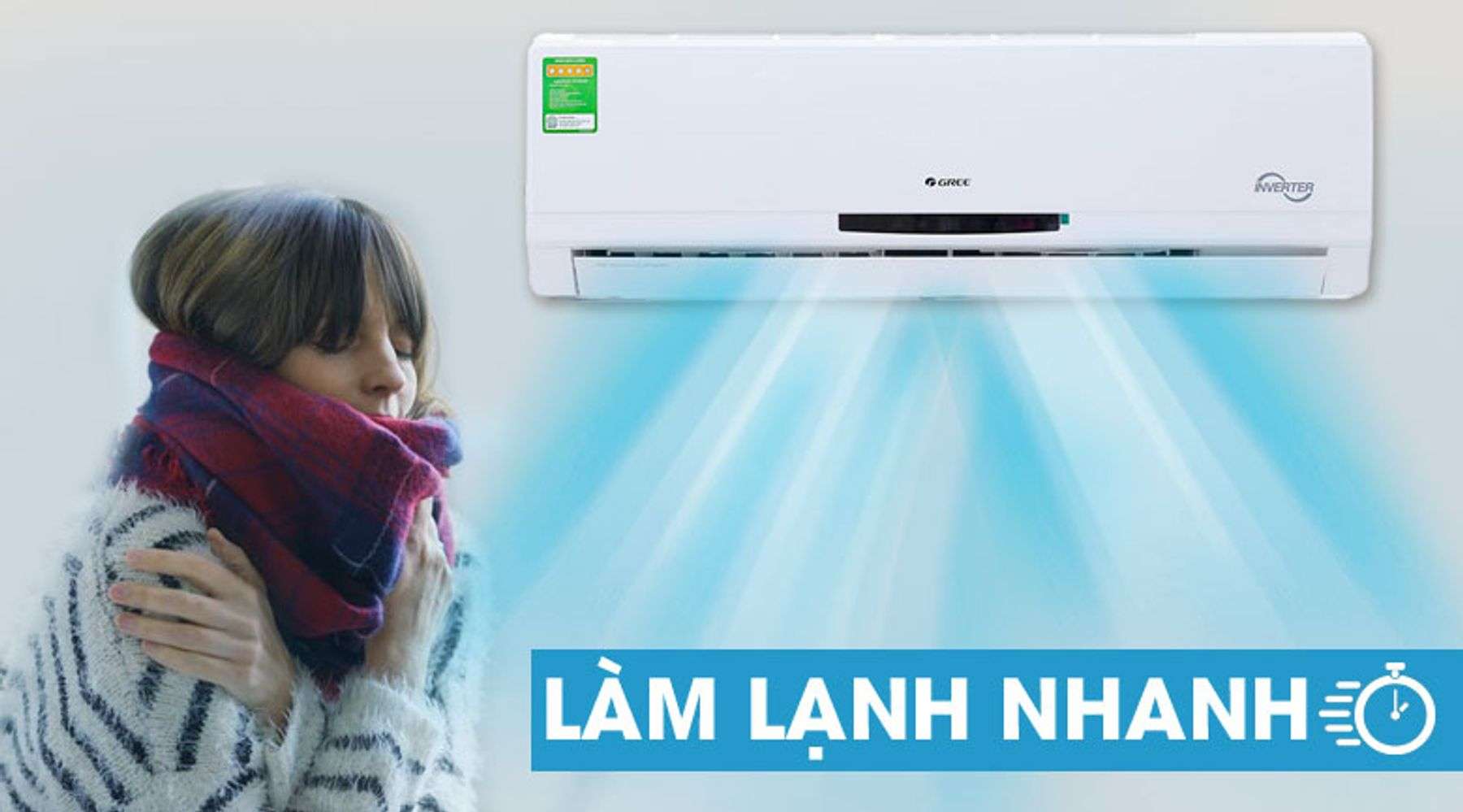 Máy lạnh Gree Inverter 1.5 HP