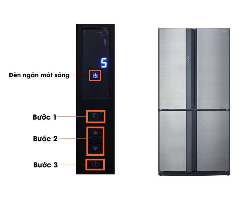 Hướng dẫn sử dụng tủ lạnh Sharp điều chỉnh nhiệt độ ngăn mát