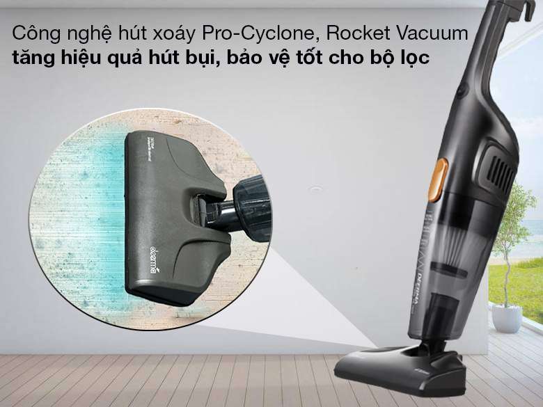 Máy hút bụi cầm tay Deerma DX115C - Công nghệ hút xoáy Pro-Cyclone, Rocket Vacuum tăng hiệu quả hút bụi, bảo vệ tốt cho bộ lọc