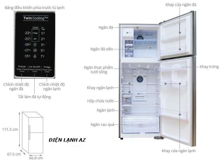 kich thuoc tu lanh samsung 400l