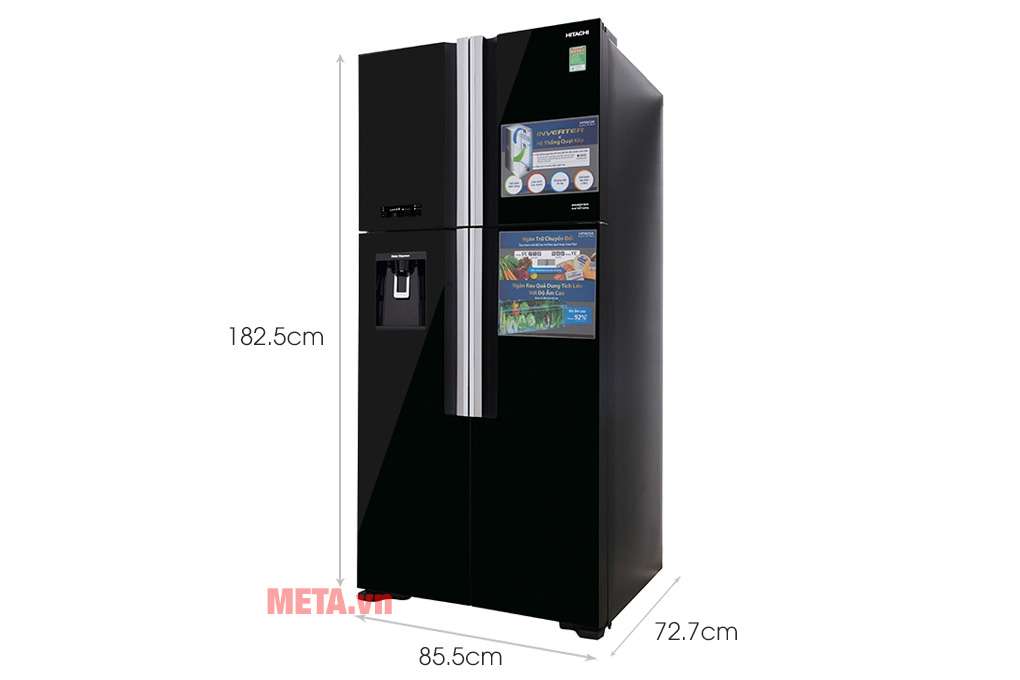 Kích thước tủ lạnh Hitachi R-FW690PGV7 GBK/GBW 540 lít