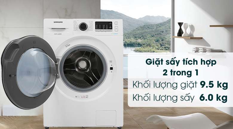 Máy giặt sấy Samsung Inverter 9.5kg WD95J5410AW/SV - Khối lượng giặt sấy