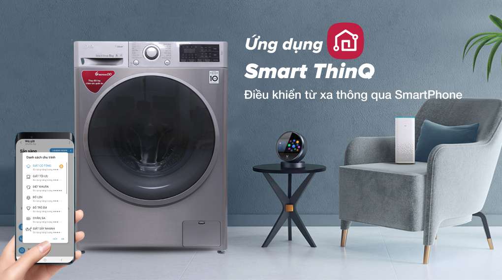 Máy giặt LG Inverter 8 kg FC1408S3E - Ứng dụng Smart ThinQ