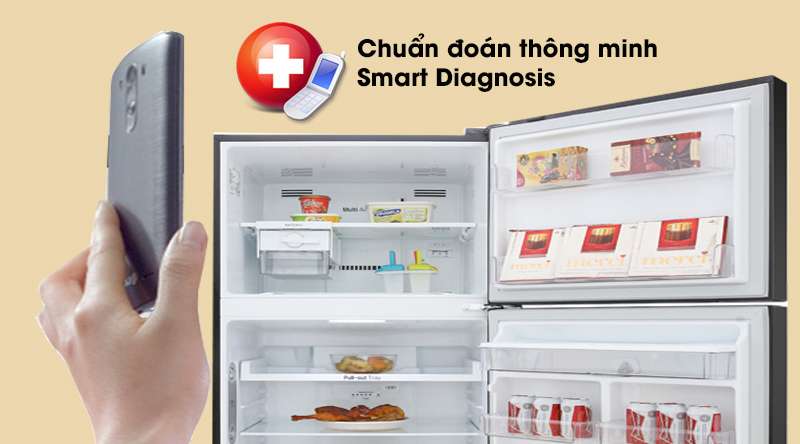 Tủ lạnh LG Inverter 393 lít GN-D422BL - Khắc phục lỗi nhanh với tính năng thông minh Smart Diagnosis