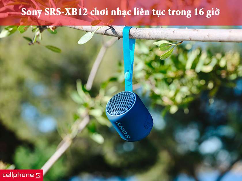 Sony SRS-XB12 được sử viên pin có dung lượng cao, mang lại khả năng chơi nhạc liên tục lên đến 16 tiếng
