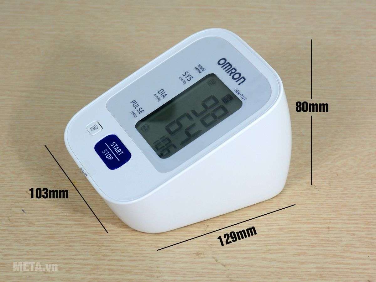 Kích thước máy đo huyết áp bắp tay tự động Omron HEM-7121