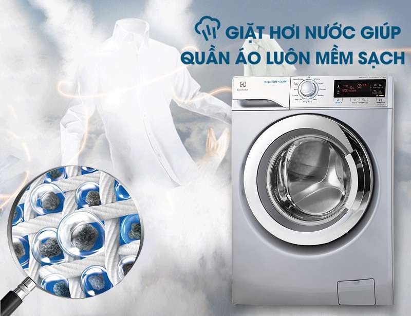 Giặt hơi nước Vapour Care - Máy giặt Electrolux Inverter 9kg EWF12938S