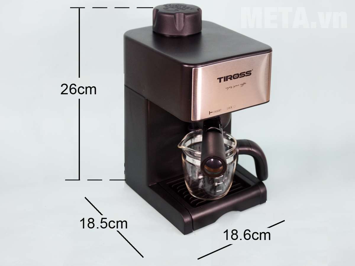 Kích thước máy pha cà phê Espresso Tiross TS621 
