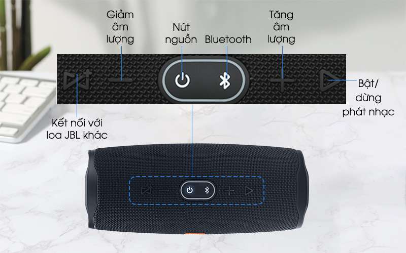 Loa bluetooth JBL Charge 4 - Nút điều khiển