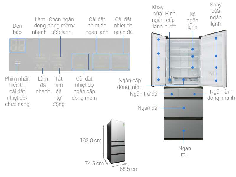 Tủ lạnh Panasonic NR-F603GT-X2 Inverter 589 lít