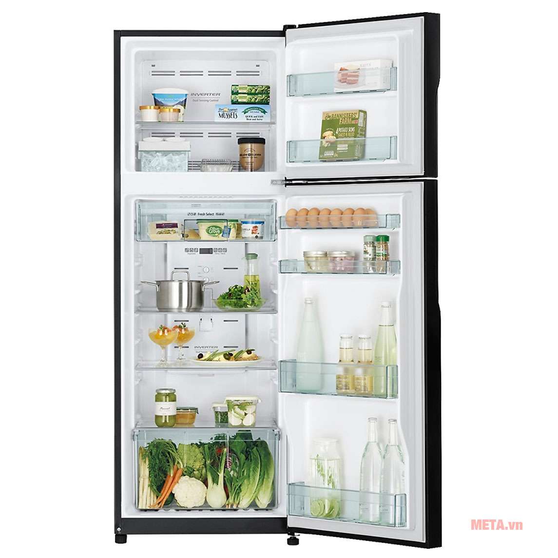 Tủ lạnh Inverter Hitachi R-H310PGV7(BBK) với tổng dung tích 260 lít
