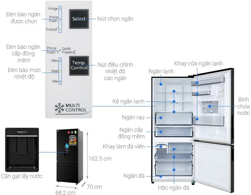 Tủ lạnh Panasonic NR-BX410WKVN