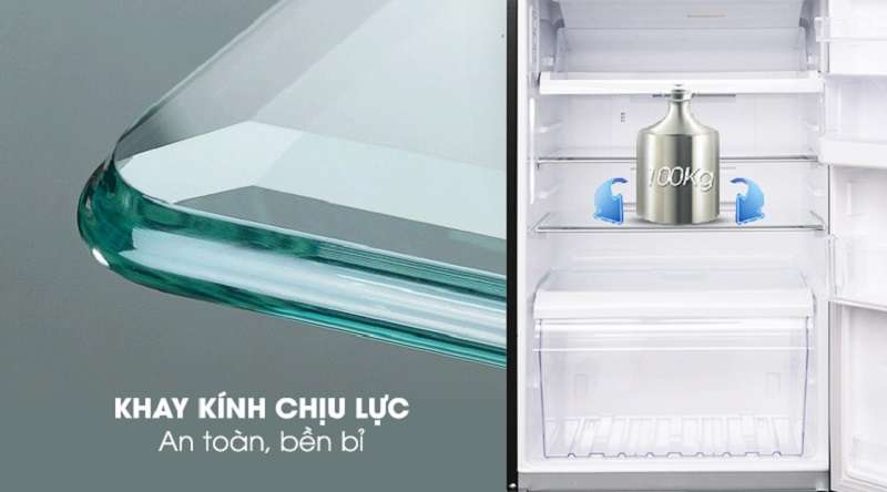 Khay kính thiết kế chịu lực cực tốt - Tủ lạnh Toshiba Inverter 359 lít GR-AG41VPDZ XK1