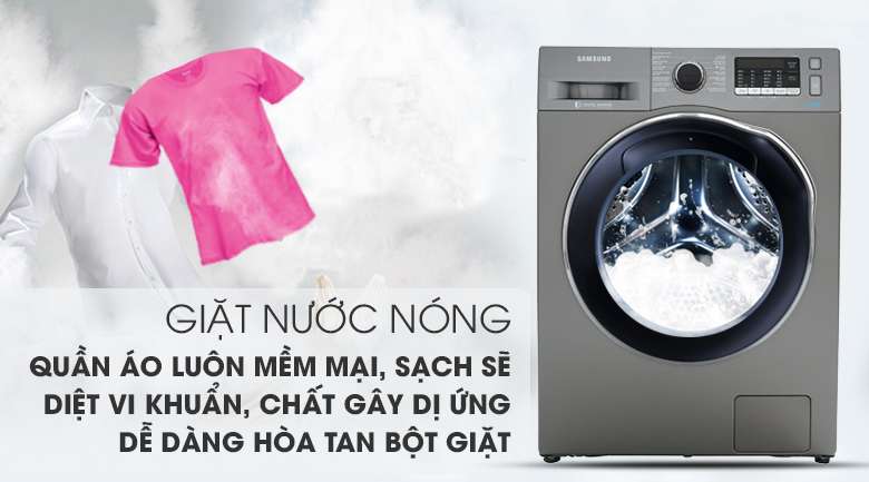 Máy giặt sấy Samsung AddWash Inverter 9.5 kg WD95K5410OX/SV-Diệt khuẩn tối ưu với chế độ giặt nước nóng