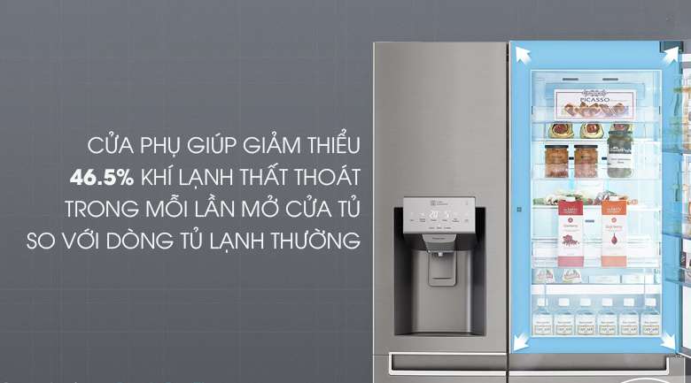 Thiết kế của phụ giúp giữ nhiệt tốt hơn - Tủ lạnh LG Inverter 601 lít GR-P247JS