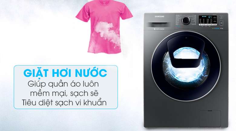 Giặt hơi nước -  Máy giặt Samsung Addwash Inverter 9 kg WW90K54E0UX/SV
