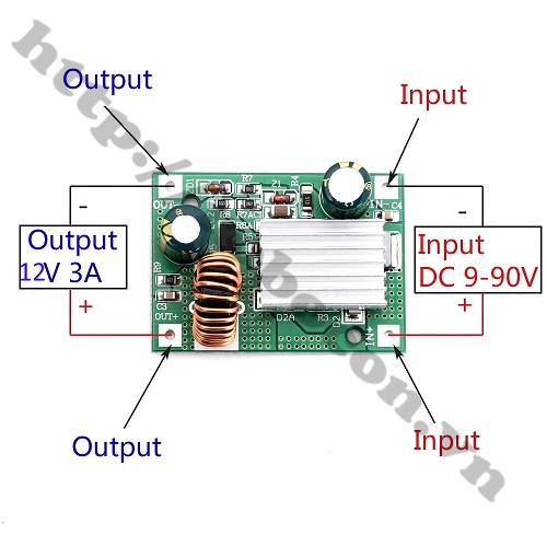 Module Mạch Buck Hạ Áp 120V 100V 96V 84V 72V 24VDC Xuống 5V 3A