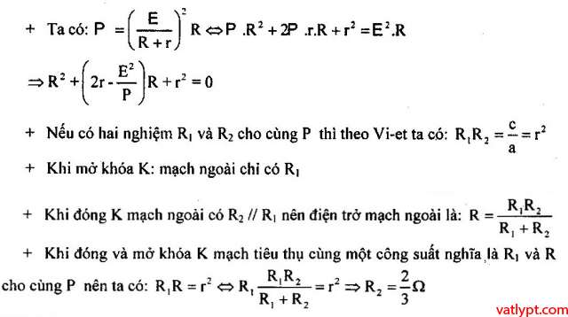 Bài tập định luật Ôm cho toàn mạch vật lý lớp 11