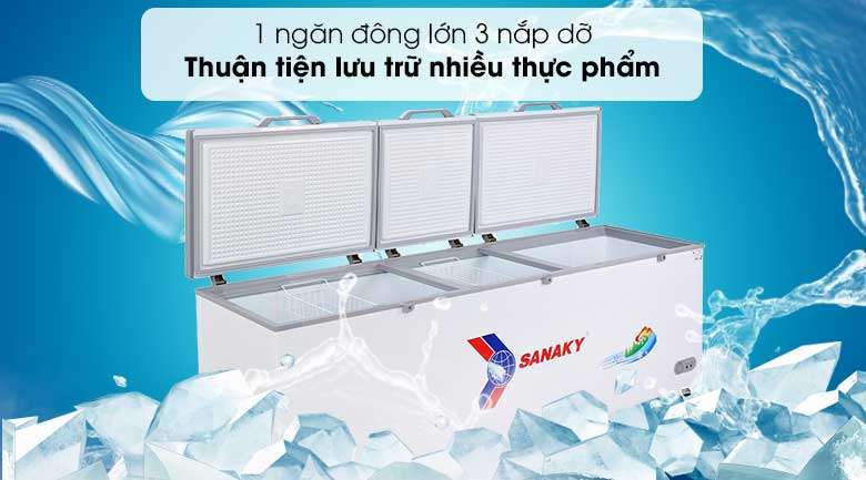 Tủ đông Sanaky 900 lít VH-1199HY - 3 nắp dở