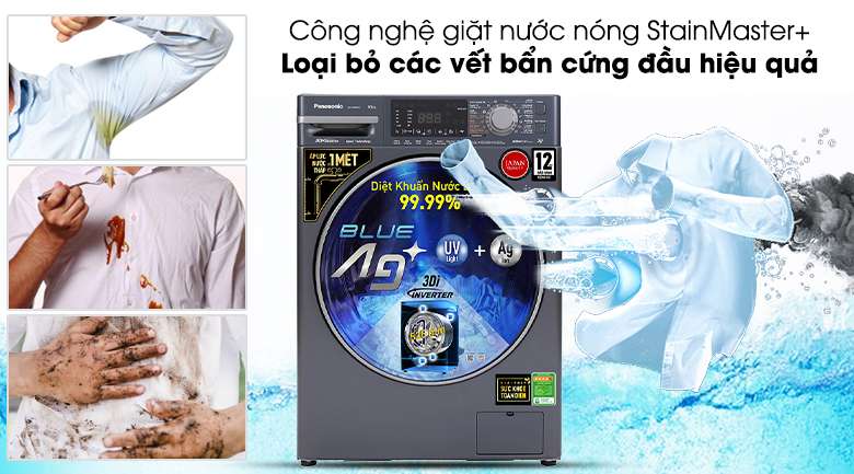 Máy giặt Panasonic Inverter 9.5 Kg NA-V95FX2BVT - Công nghệ giặt nước nóng