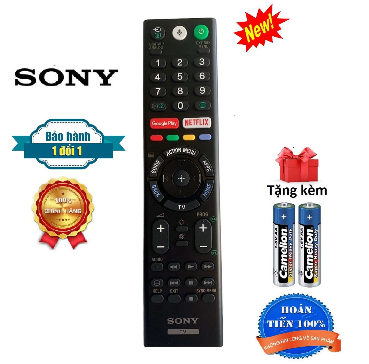 Điều khiển tivi Sony giọng nói chính hãng 100% RMF-TX310P - [ BH đổi/trả tặng kèm pin } Remote tivi Sony có giọng nói TX300P TX200P