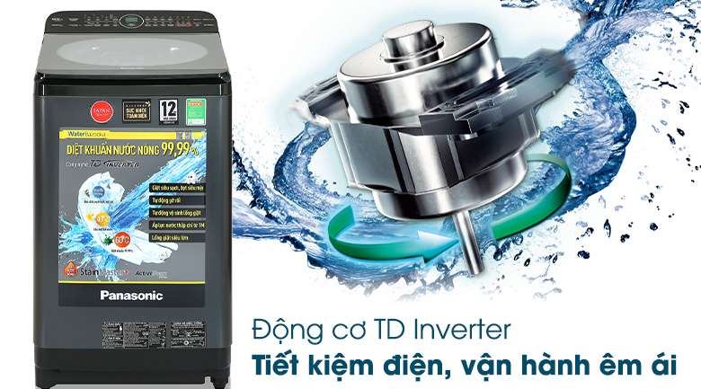 Máy giặt Panasonic Inverter 9.5 Kg NA-FD95V1BRV - Động cơ TD Inverter tiết kiệm điện