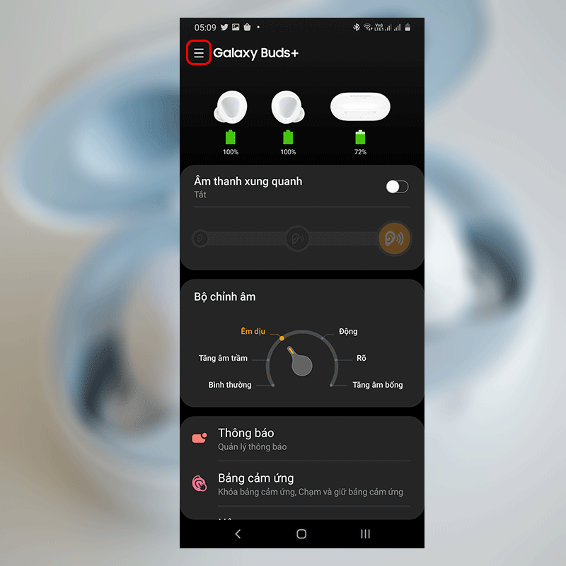 Sforum - Trang thông tin công nghệ mới nhất 3-2 Kích hoạt tính năng chạm cạnh tai nghe để điều chỉnh âm lượng trên Samsung Galaxy Buds+ 