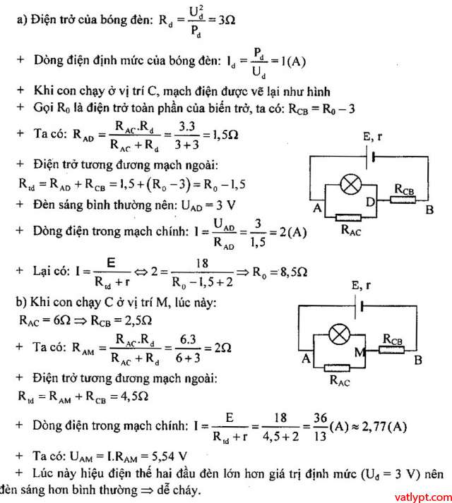 Bài tập định luật Ôm cho toàn mạch vật lý lớp 11